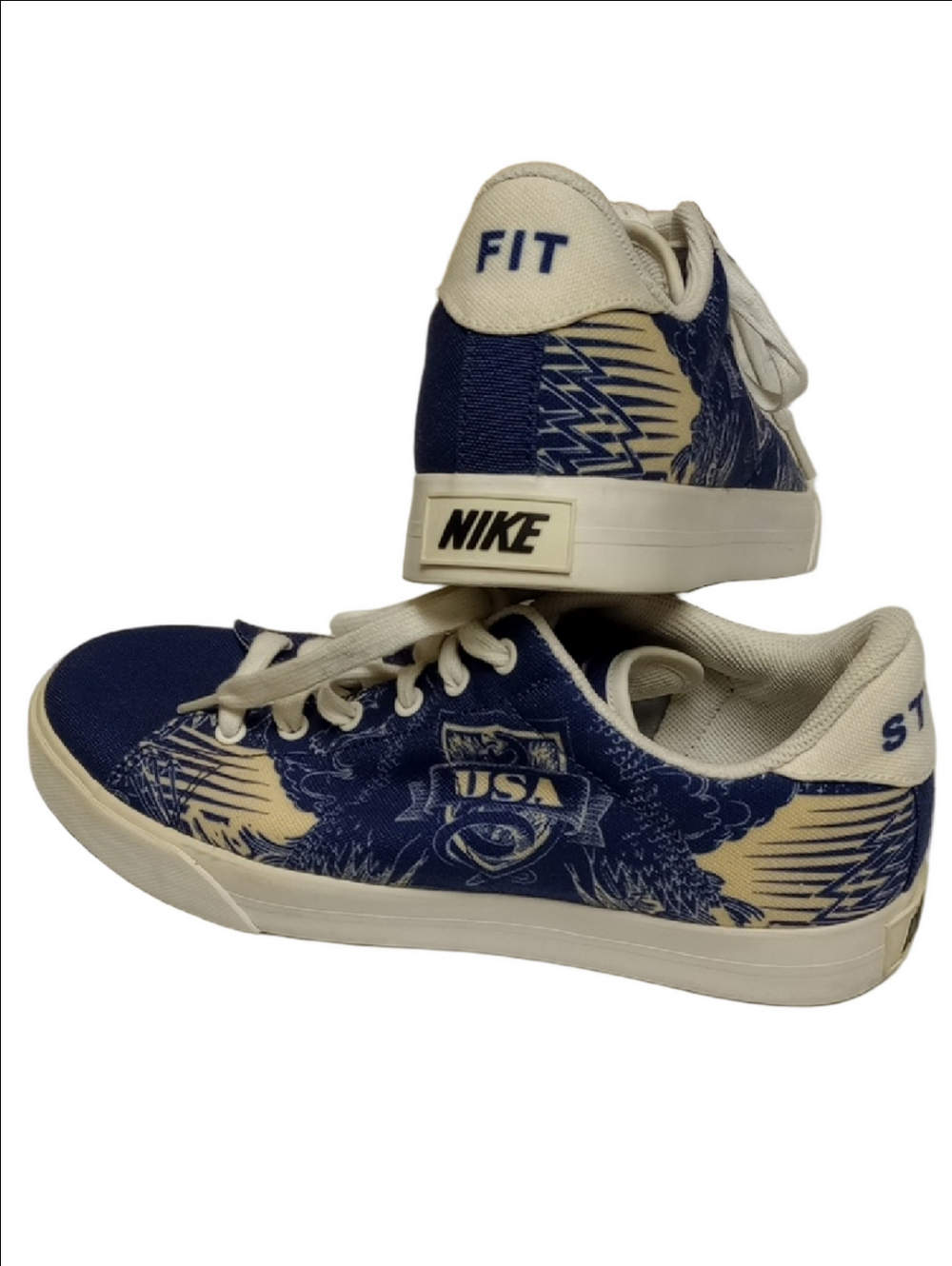 NIKE ID BY YOU NAVY BLUE & WHITE AMERICAN SPIRIT EMBLEM CUSTOM MADE SNEAKERS